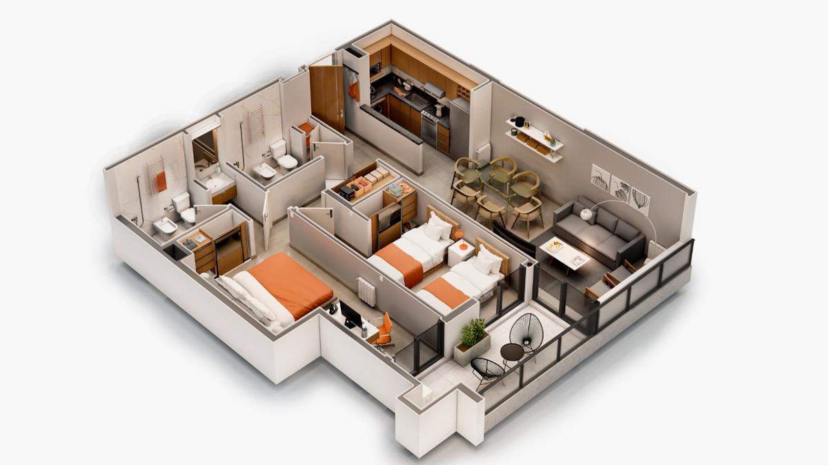 NUEVA CORDOBA - DEPARTAMENTO de 1 y 2 DORMITORIOS CBALCON