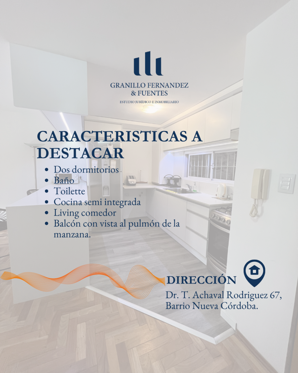 DEPTO DE 2 DORMITORIOS, 2 BAÑOS y BALCÓN. CORAZÓN DE NUEVA CÓRDOBA. EXCELENTE UBICACIÓN