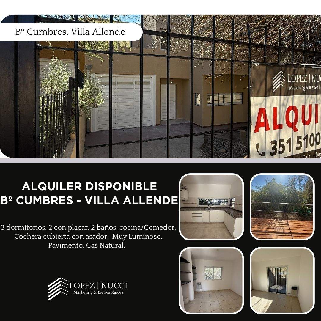 Alquiler Duplex Villa Allende 3 Dormitorios