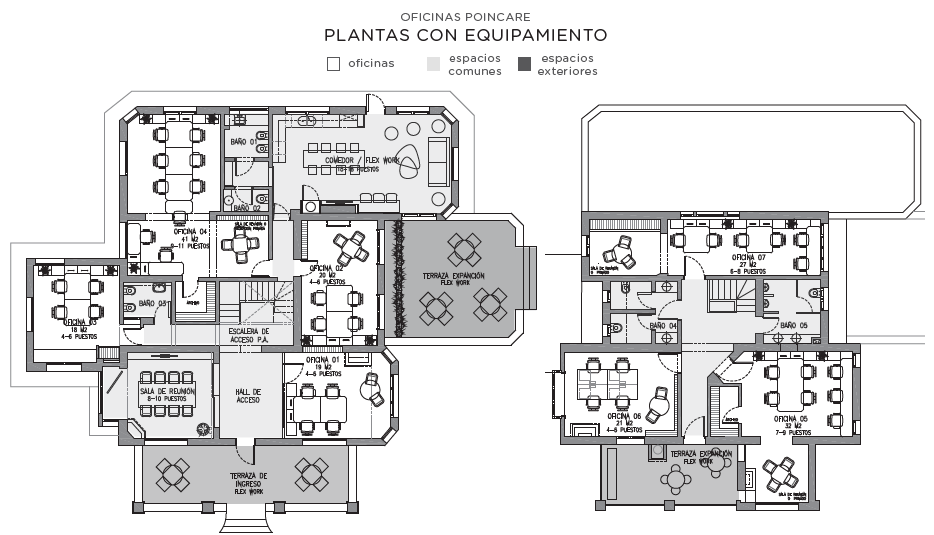 OFICINA AMOBLADA EN ZONA NORTE . AMENITIES, SALA DE REUNION, JARDIN