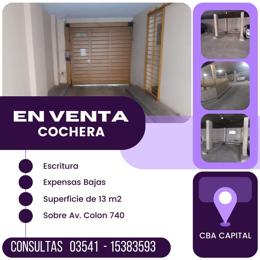 VENTA - COCHERA SOBRE AV. COLON CBA CAPITAL