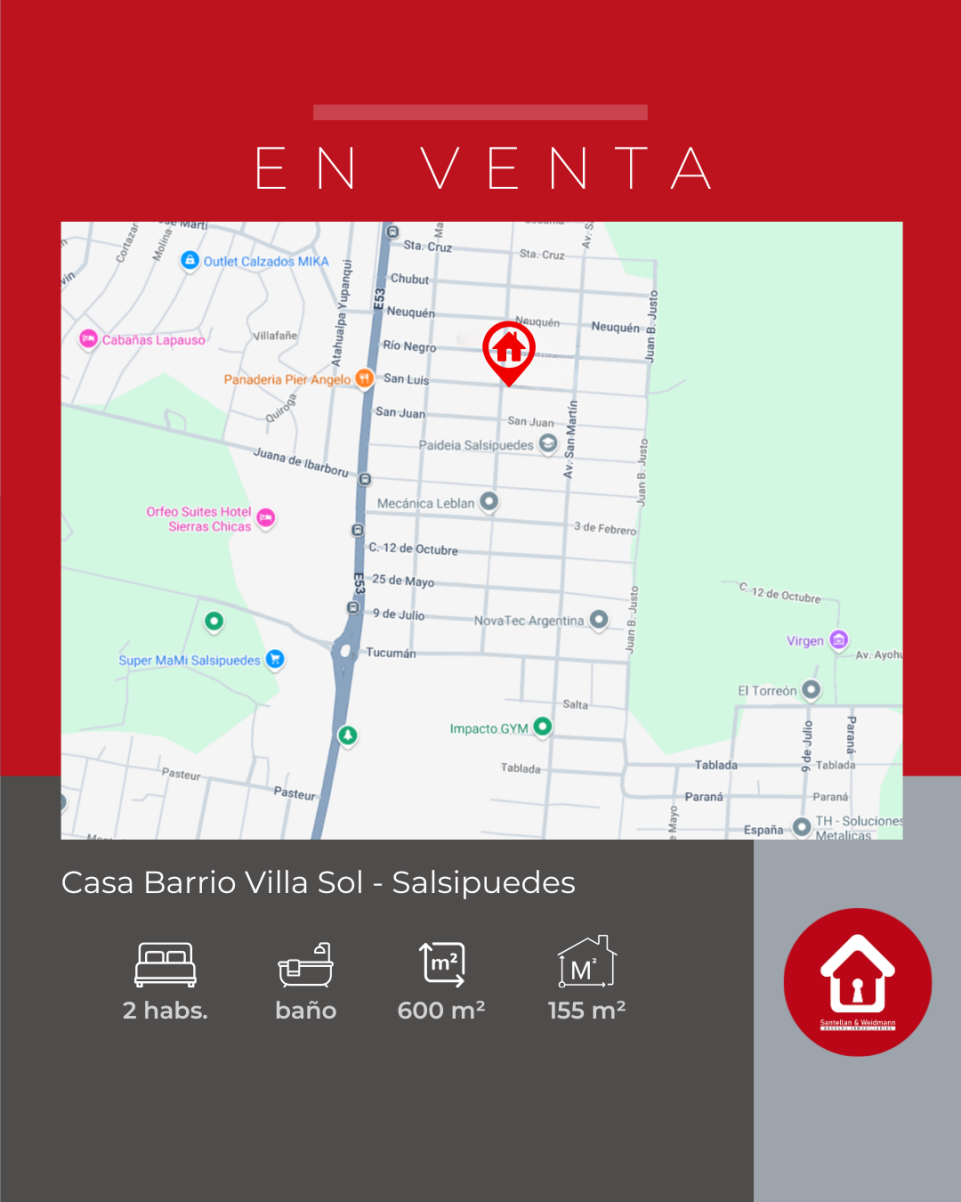 Casa ubicada en Barrio Villa Sol - Salsipuedes
