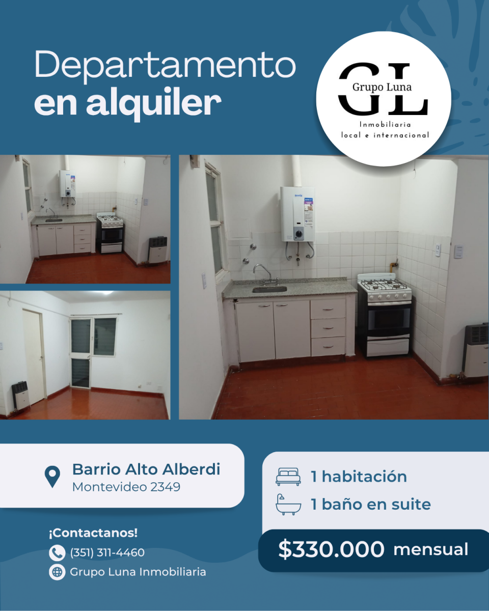 DEPARTAMENTO EN ALQUILER  - 1 DORMITORIO - BARRIO ALTO ALBERDI