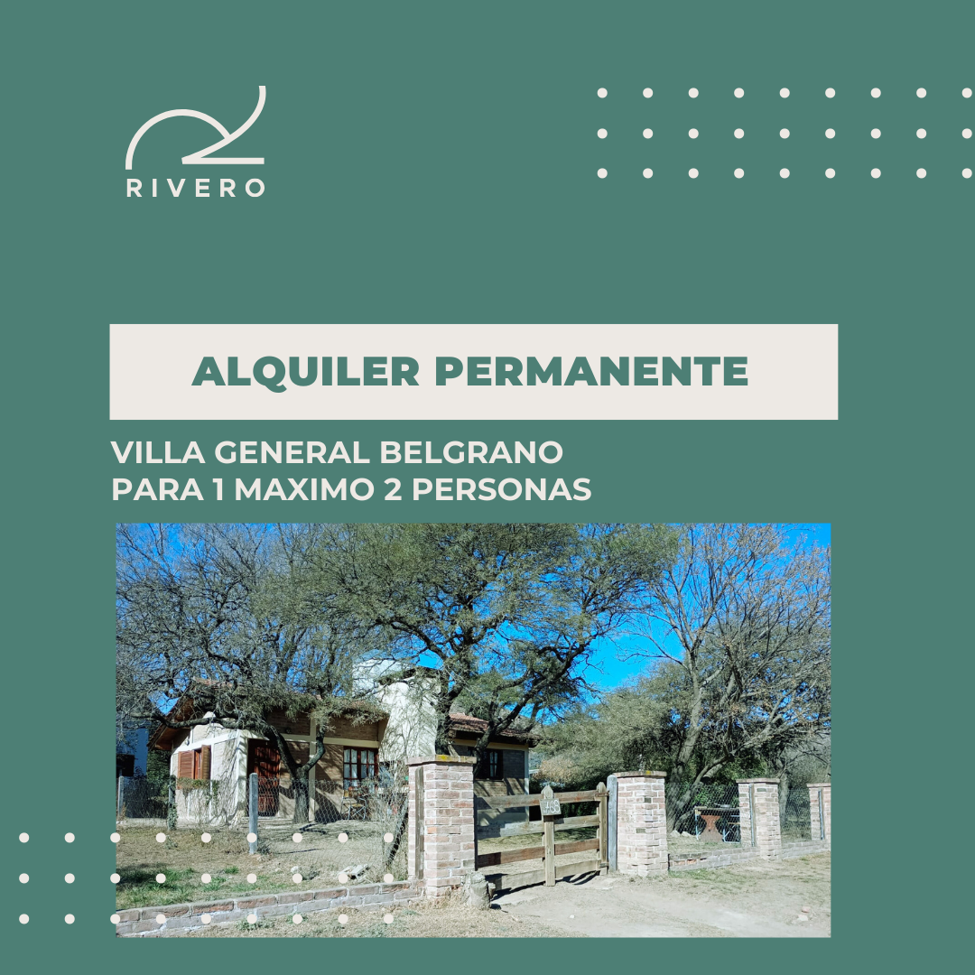 Alquiler permanente en Villa General Belgrano
