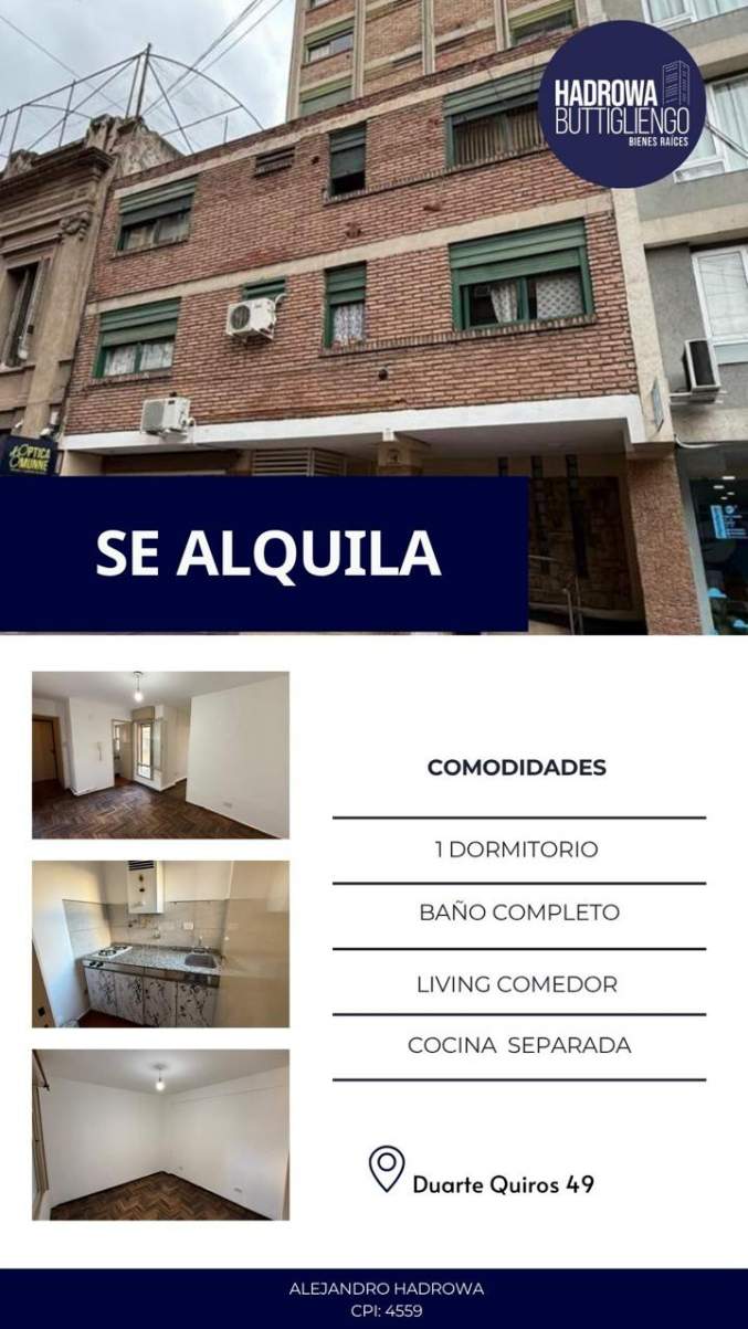 Departamento en Alquiler 1 dormitorios en Centro