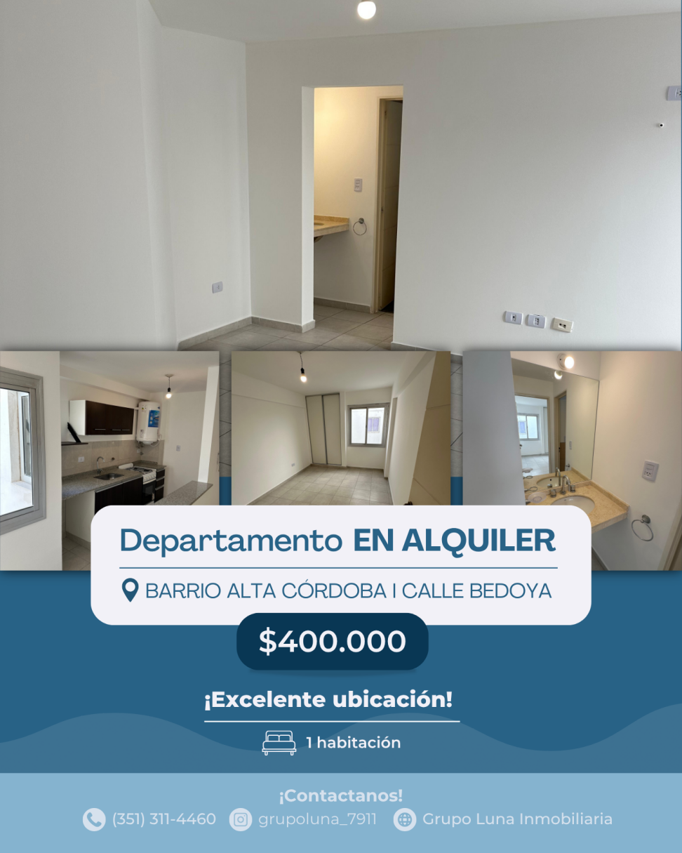 DEPARTAMENTO ALQUILER 1 DORMITORIO - ALTA CÓRDOBA