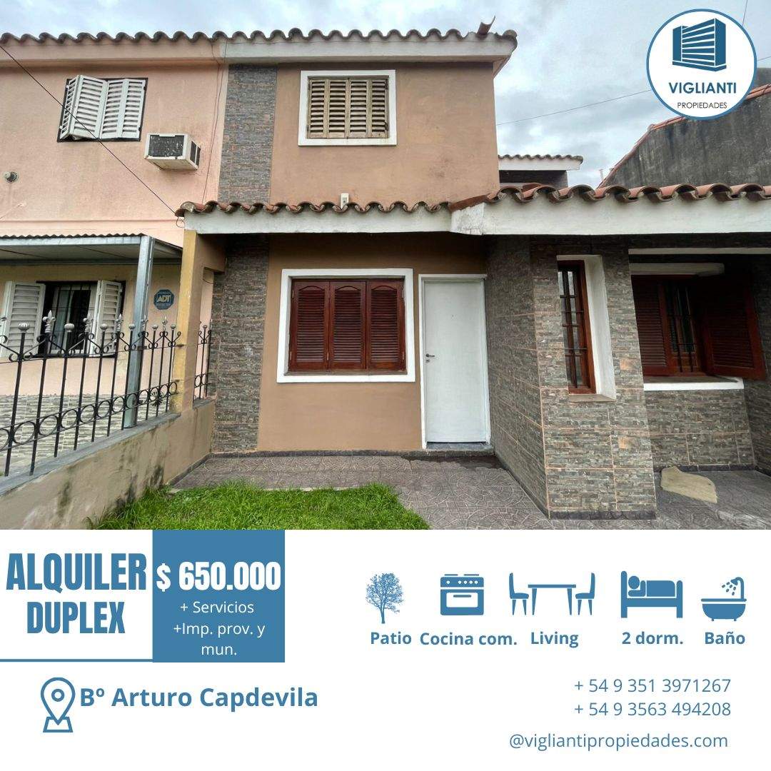 DUPLEX EN ALQUILER- B ARTURO CAPDEVILA