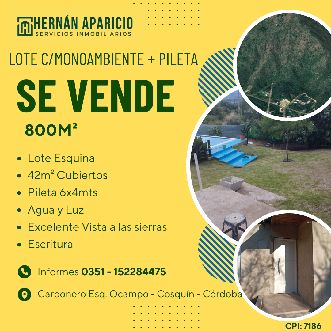 VENTA LOTE EN COSQUÍN