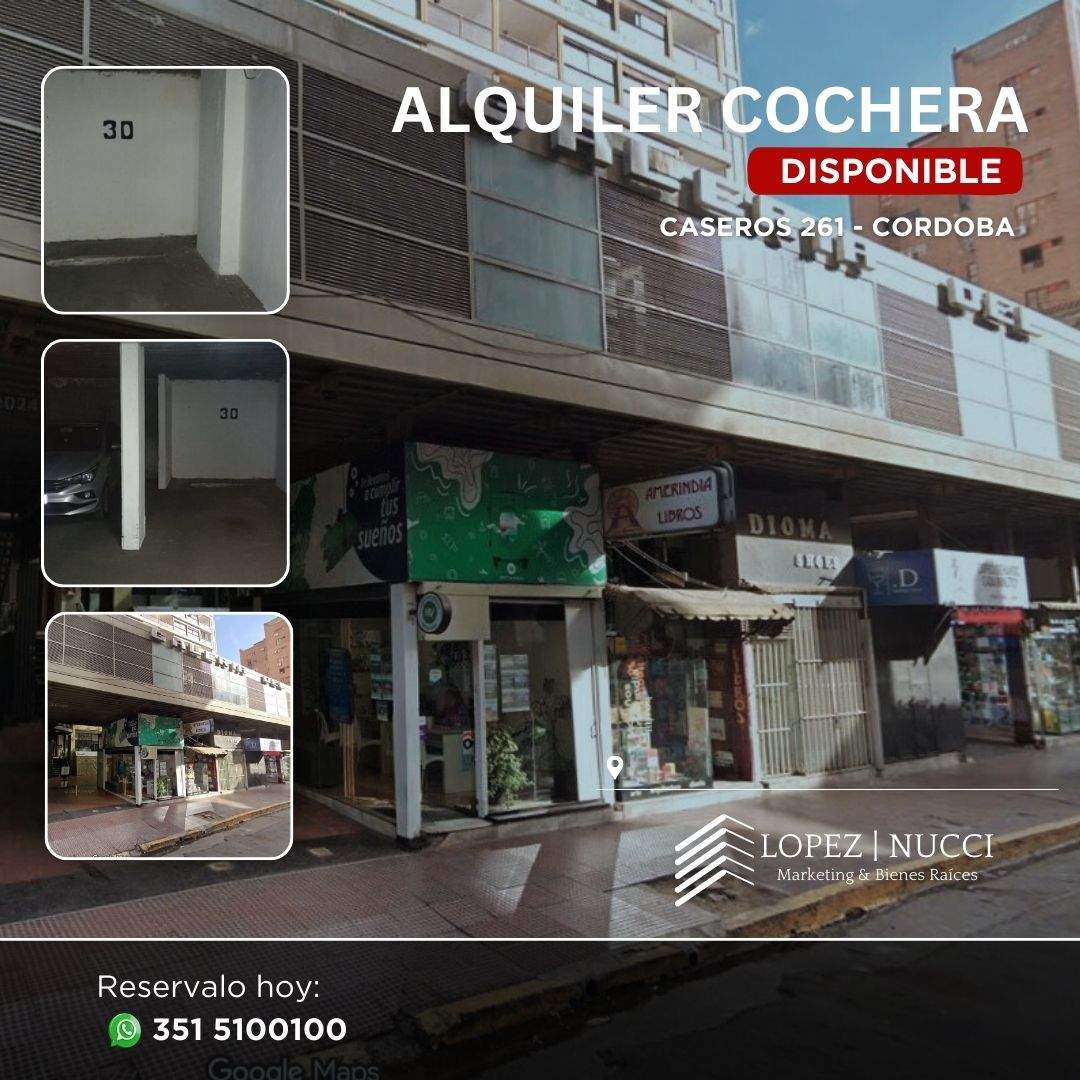 ALQUILER COCHERA CENTRO DE CORDOBA