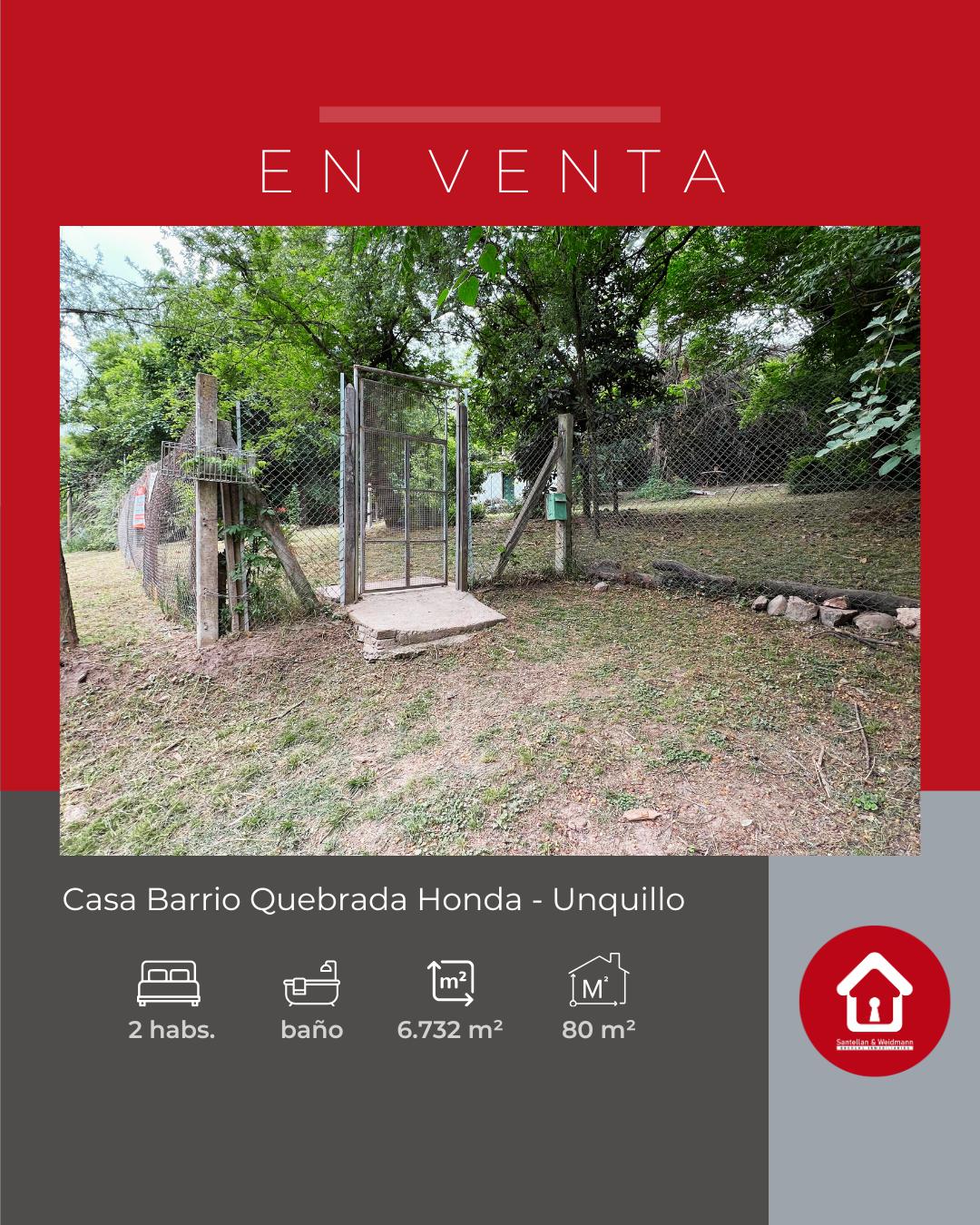 Casa ubicada en Barrio Quebrada Honda - Unquillo