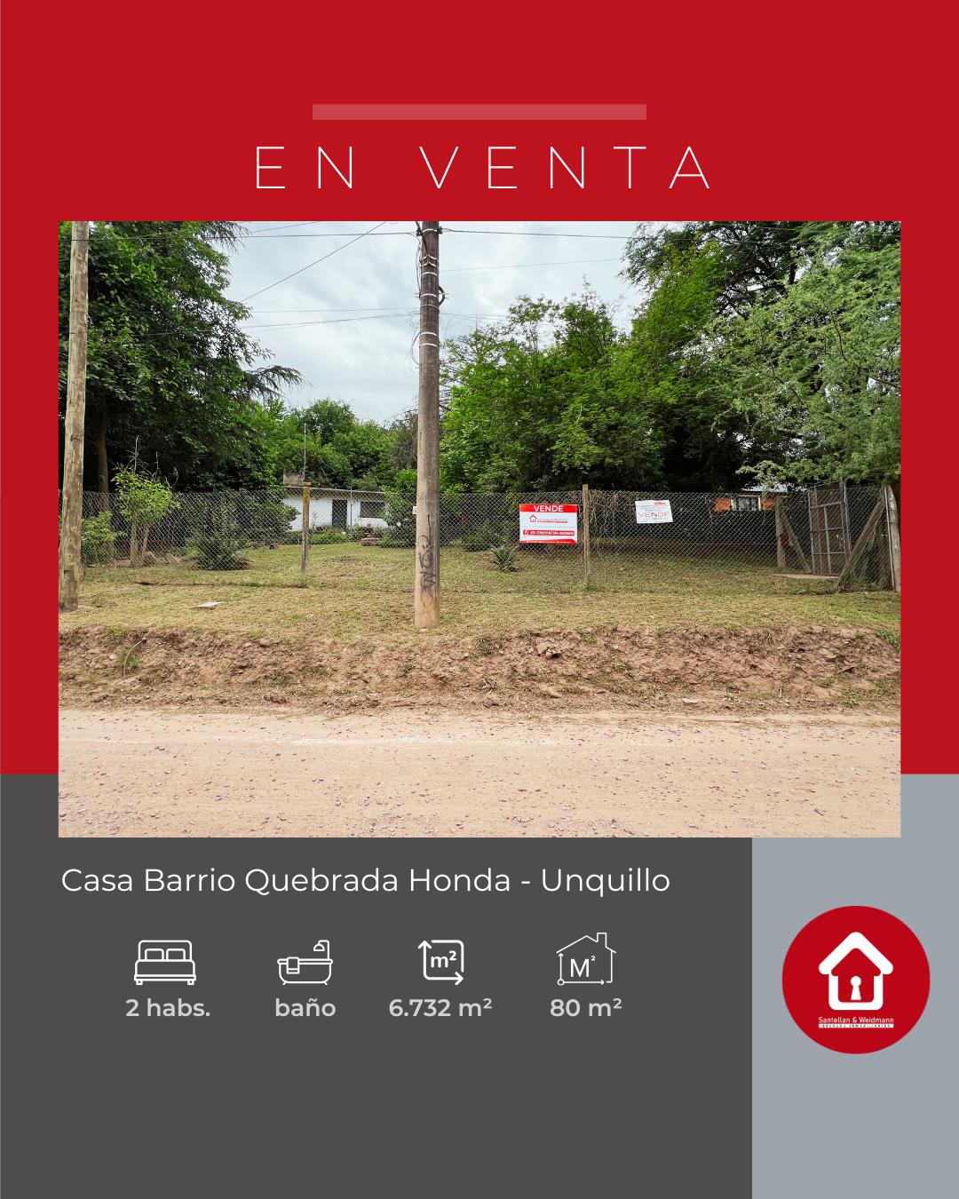 Casa ubicada en Barrio Quebrada Honda - Unquillo