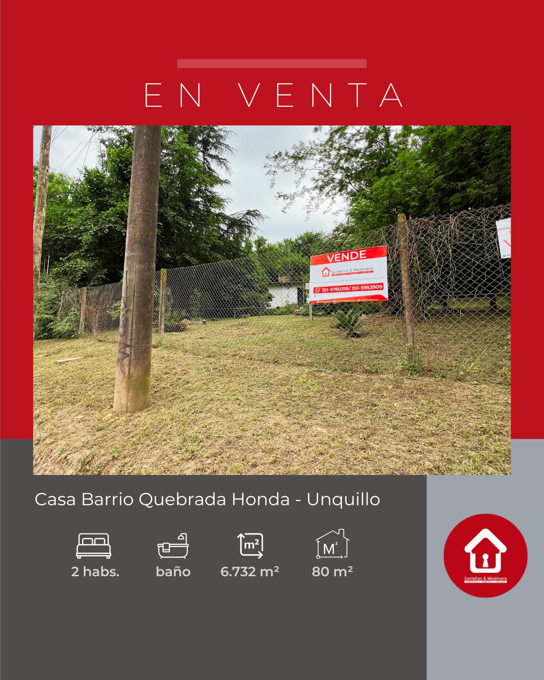 Casa ubicada en Barrio Quebrada Honda - Unquillo