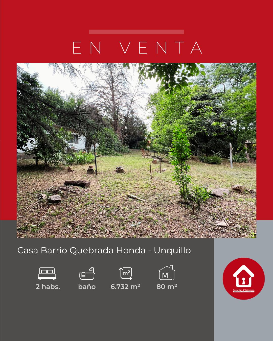 Casa ubicada en Barrio Quebrada Honda - Unquillo