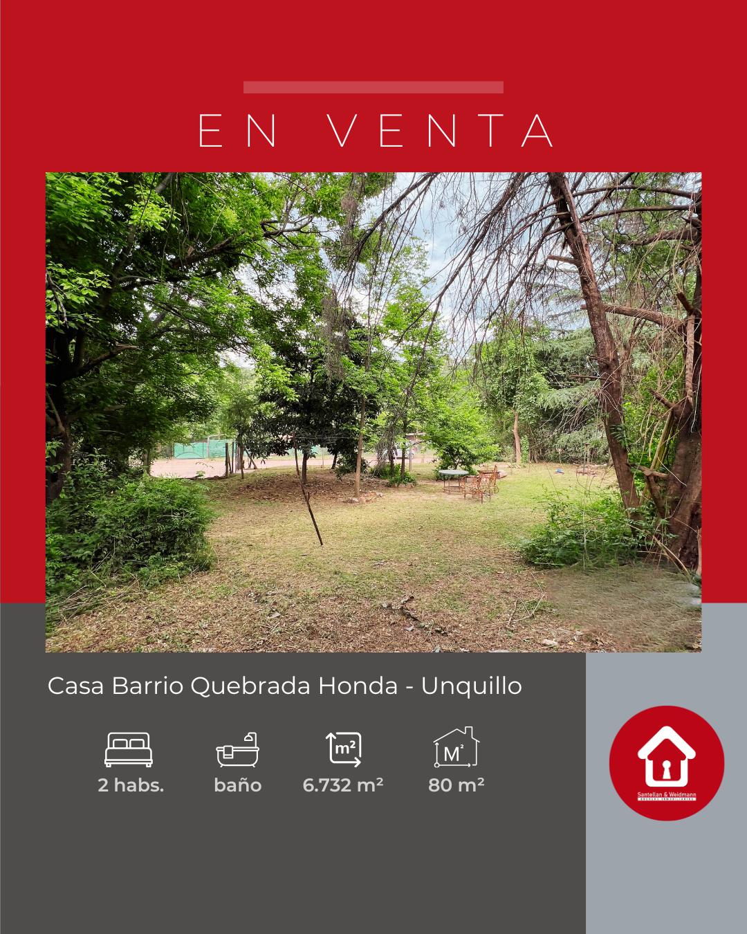 Casa ubicada en Barrio Quebrada Honda - Unquillo