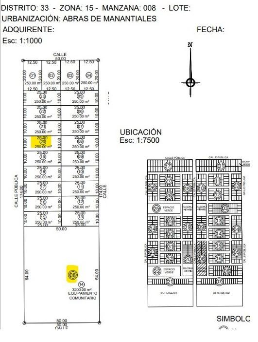 SE VENDE LOTE RESIDENCIAL ABRAS DE MANANTIALES 250MTS