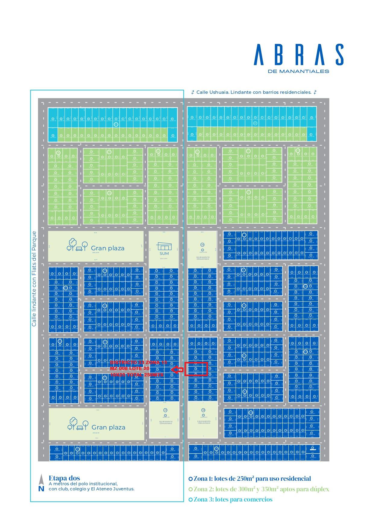 SE VENDE LOTE RESIDENCIAL ABRAS DE MANANTIALES 250MTS