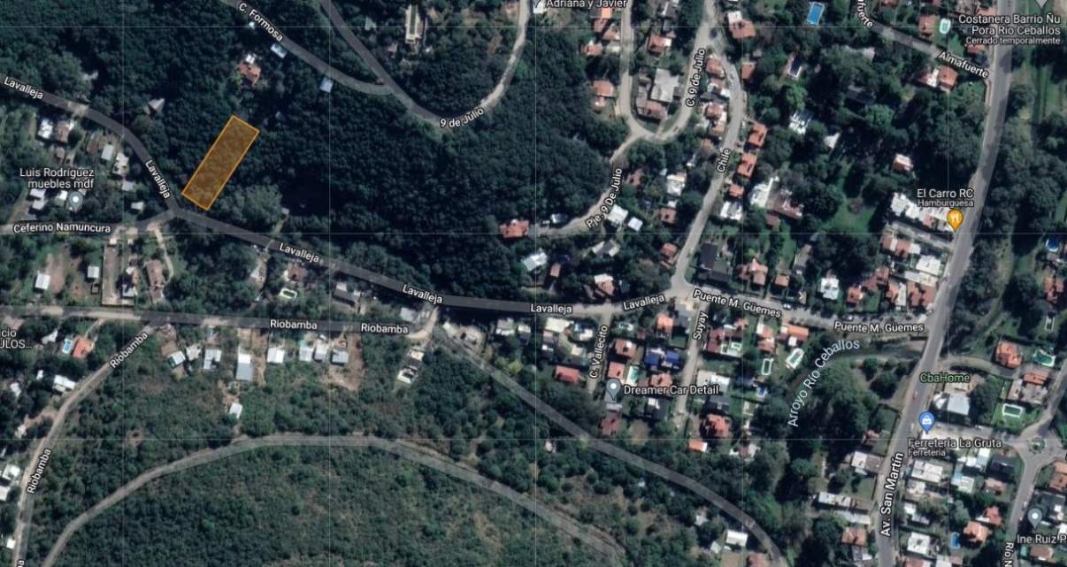 Vendo Lote ÑU PORA 1250 m2 Rio Ceballos Córdoba