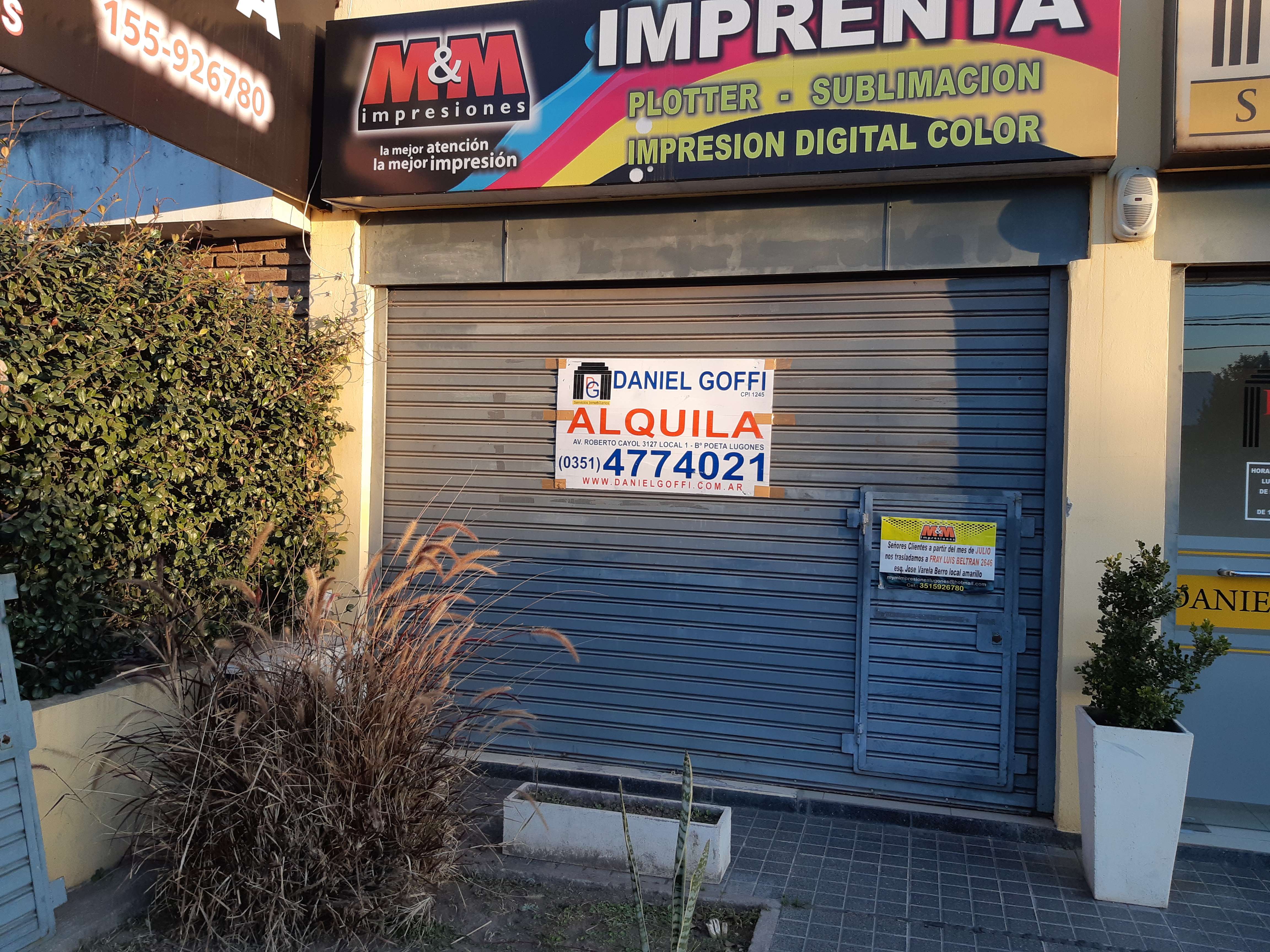 LOCAL EN ALQUILER B POETA LUGONES