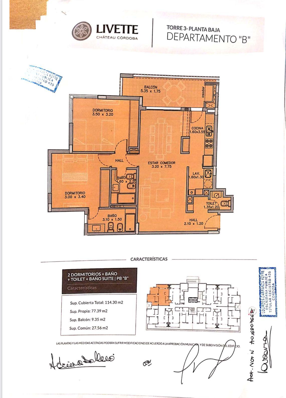 LIVETTE CHATEAU  CARRERAS 2 DORM PLANTA BAJA COCHERA