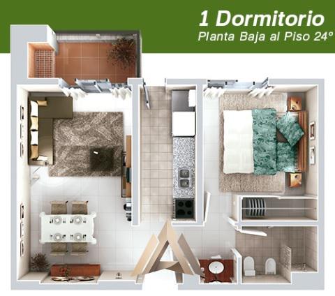 Ciudad Gama - Vendo dpto Amoblado de 1 dormitorio
