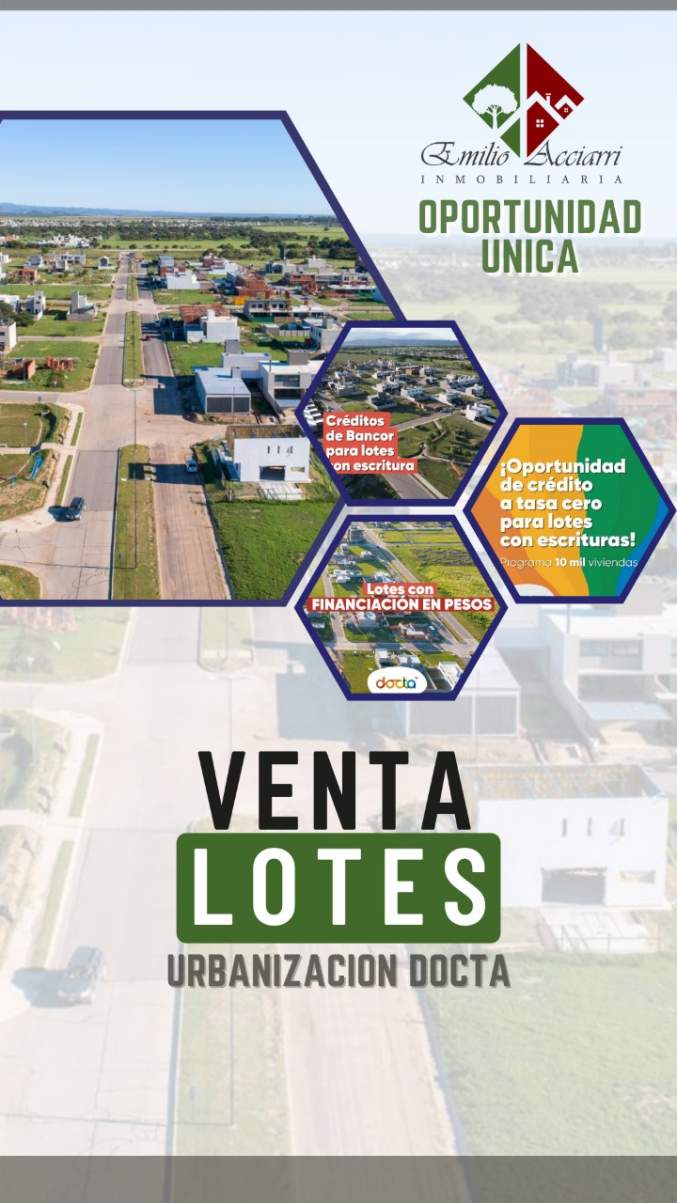 Oportunidad VENDO Lotes en Urbanización La Docta, DOCTA BOULEVARD ! APTO COMERCIO