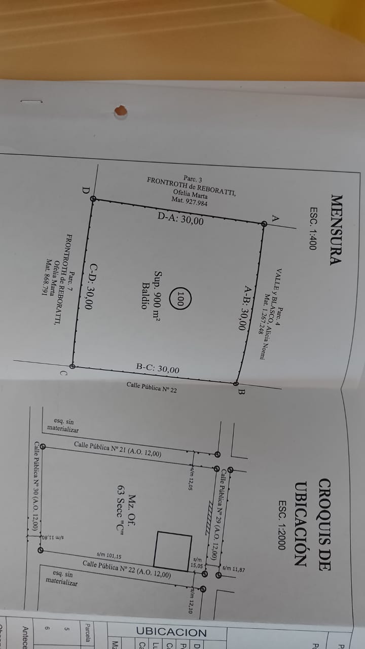 Lote de 900 m2 en venta, Villa Amancay, Córdoba