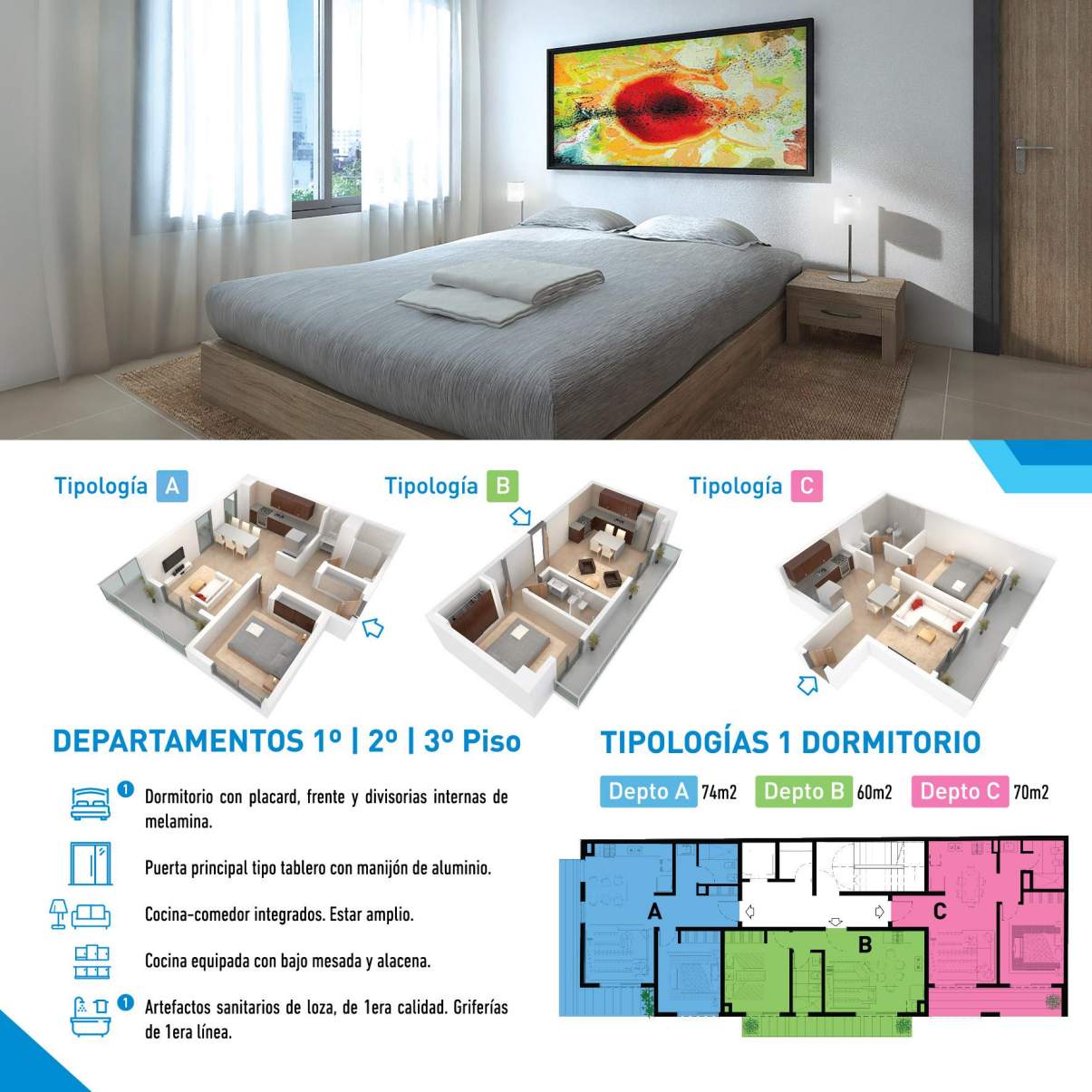 EXC DEPTO EN ALTO ALBERDI - 2 DORM Y 2 BAÑ