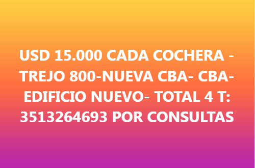 Venta Cochera Nueva Córdoba