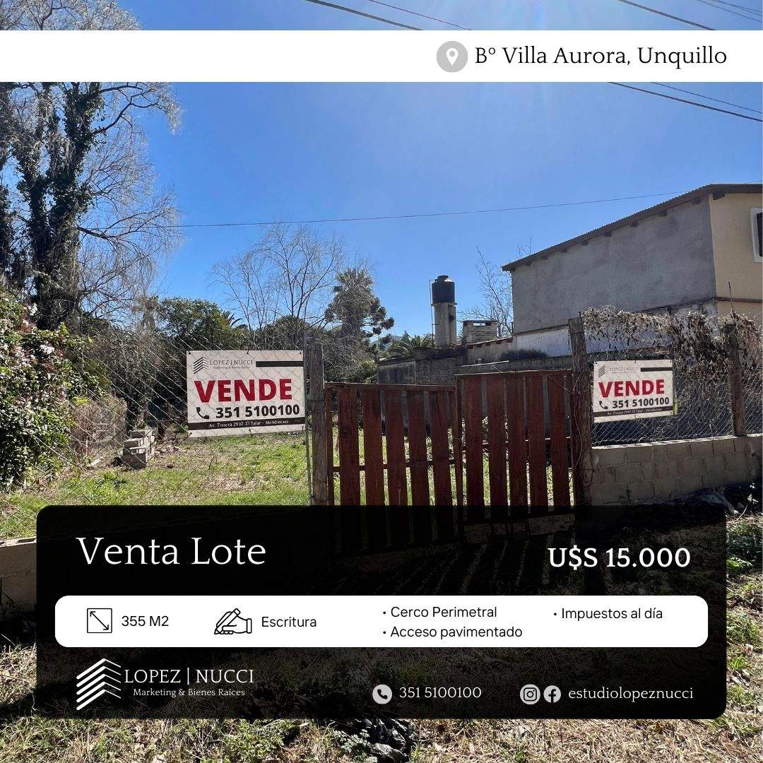 Lote Unquillo Villa Aurora