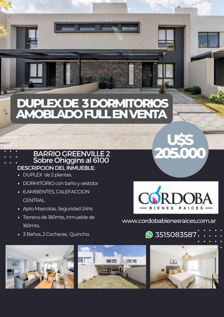 Duplex en VENTA en Bº greenville 2. 3 dorm