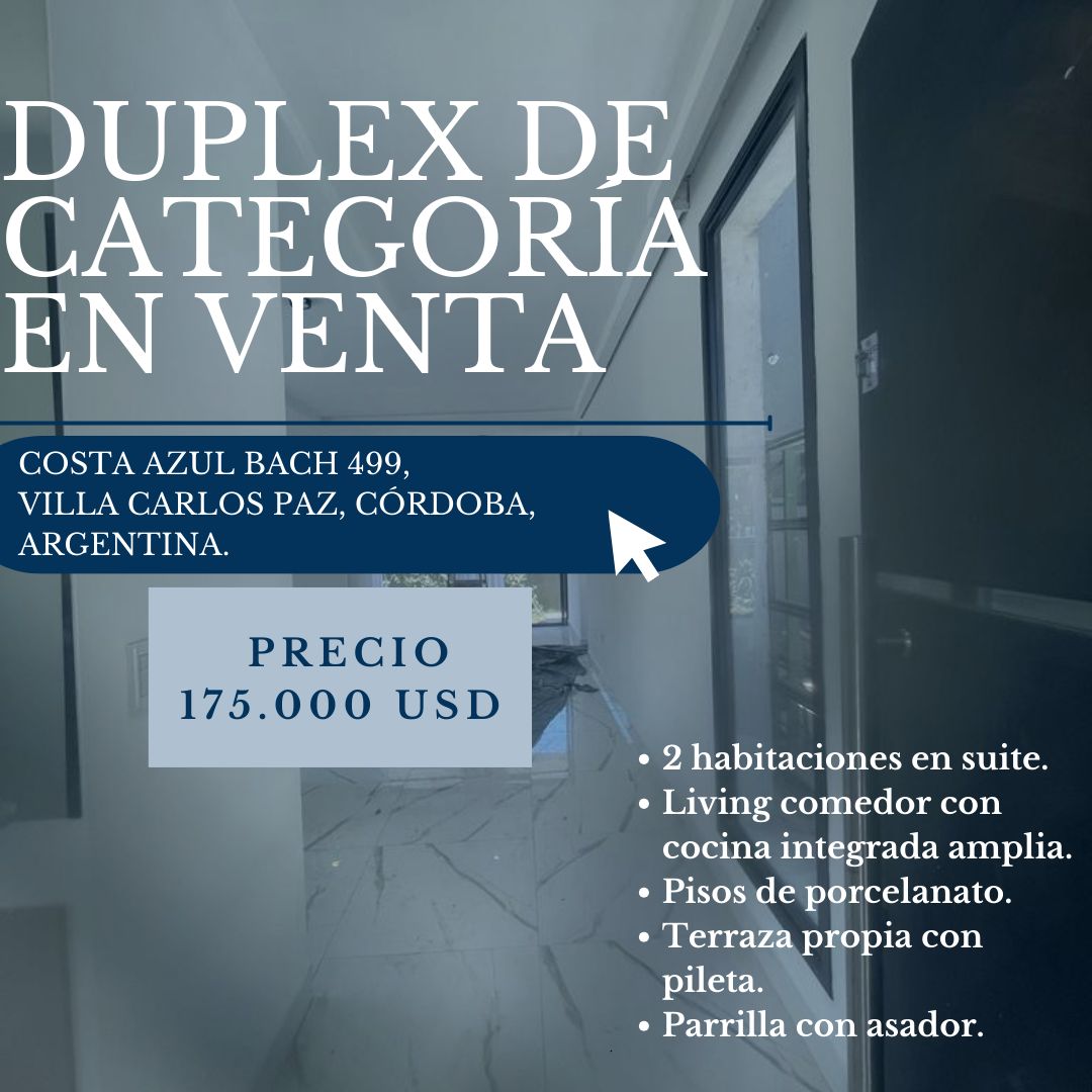 DUPLEX EN VENTA - CORDOBA, CARLOS PAZ